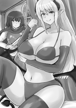 [Kuma Knights (oguma)] Yuusha, Mazoku no Onee-san ni Haiboku su. |  The Hero is Defeated by a Succubus Oneesan. [English] [Thana] [Digital] page 2