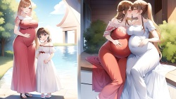 pregnant girls kiss [AI Generated] page 2