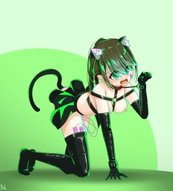 ネコ瀬奈ちゃん（エロコスチューム）・猿轡＆カラバリ＆ビビッド薄め差分