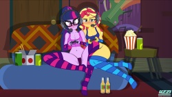 Gamers Sci-Twlight & Sunset Shimmer Nude full by uzzi dash ponydubberx