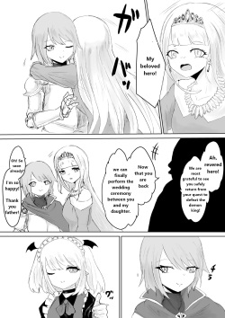 [Permission (Dendou Monaka)] Succubus no Daibouken ~Yuusha-sama no Nakama ni Natta Furi shite Hime-sama to no Shoya ni Muriyari Ochinchin Netochatta Ohanashi~ [English] page 5